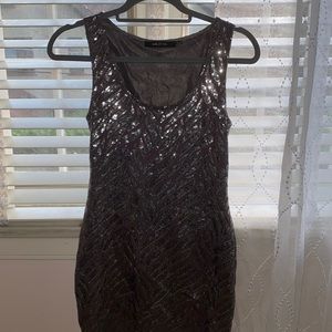 Ark & Co. Gray/purple Sequin Bodycon Dress